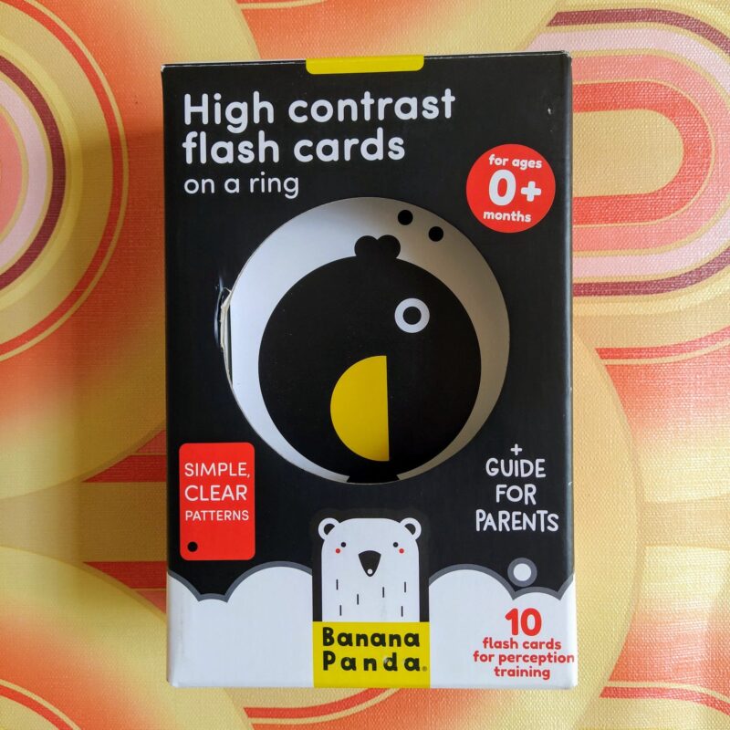 High contrast flash cards on a ring age
