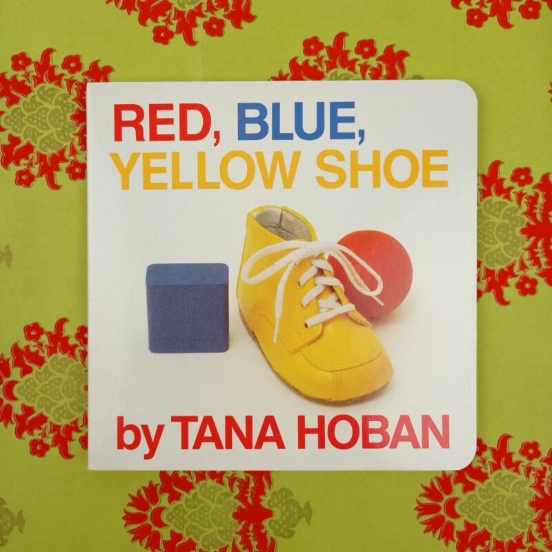 Red, blue, yellow shoes