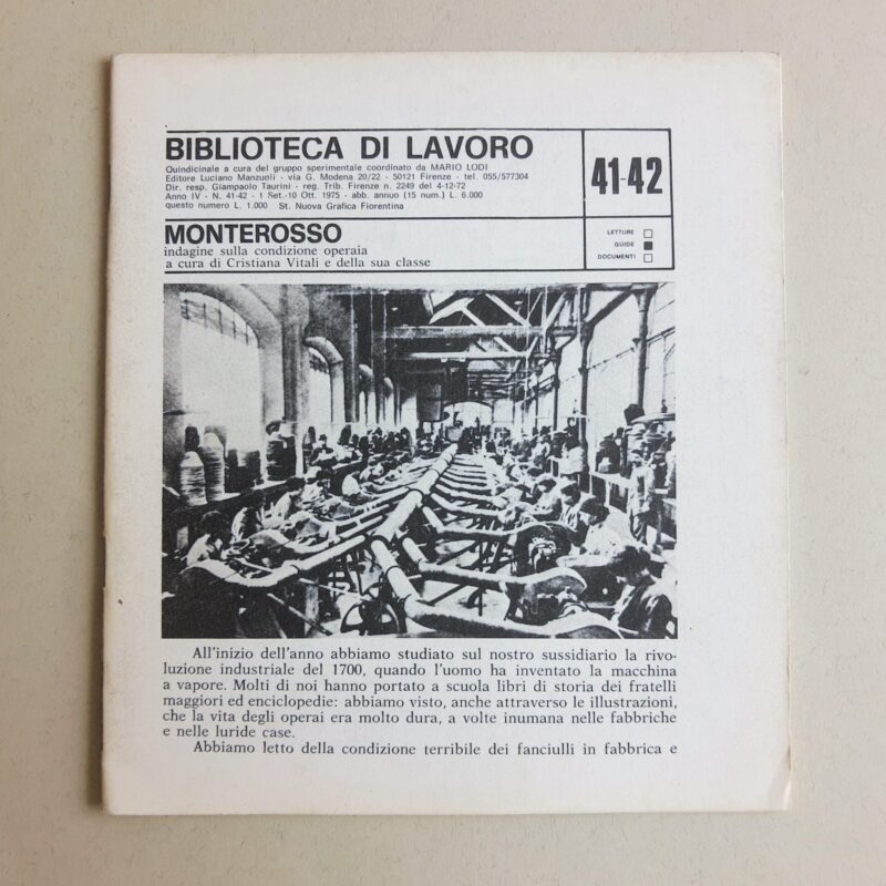 Monterosso. Indagine sulla condizione operaia