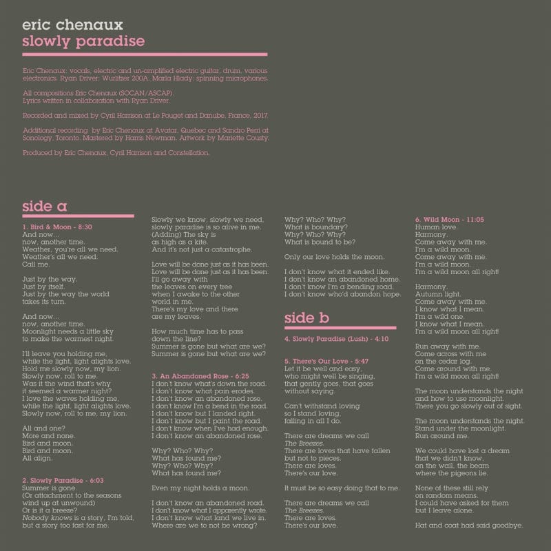 ERIC CHENAUX – Slowly Paradise