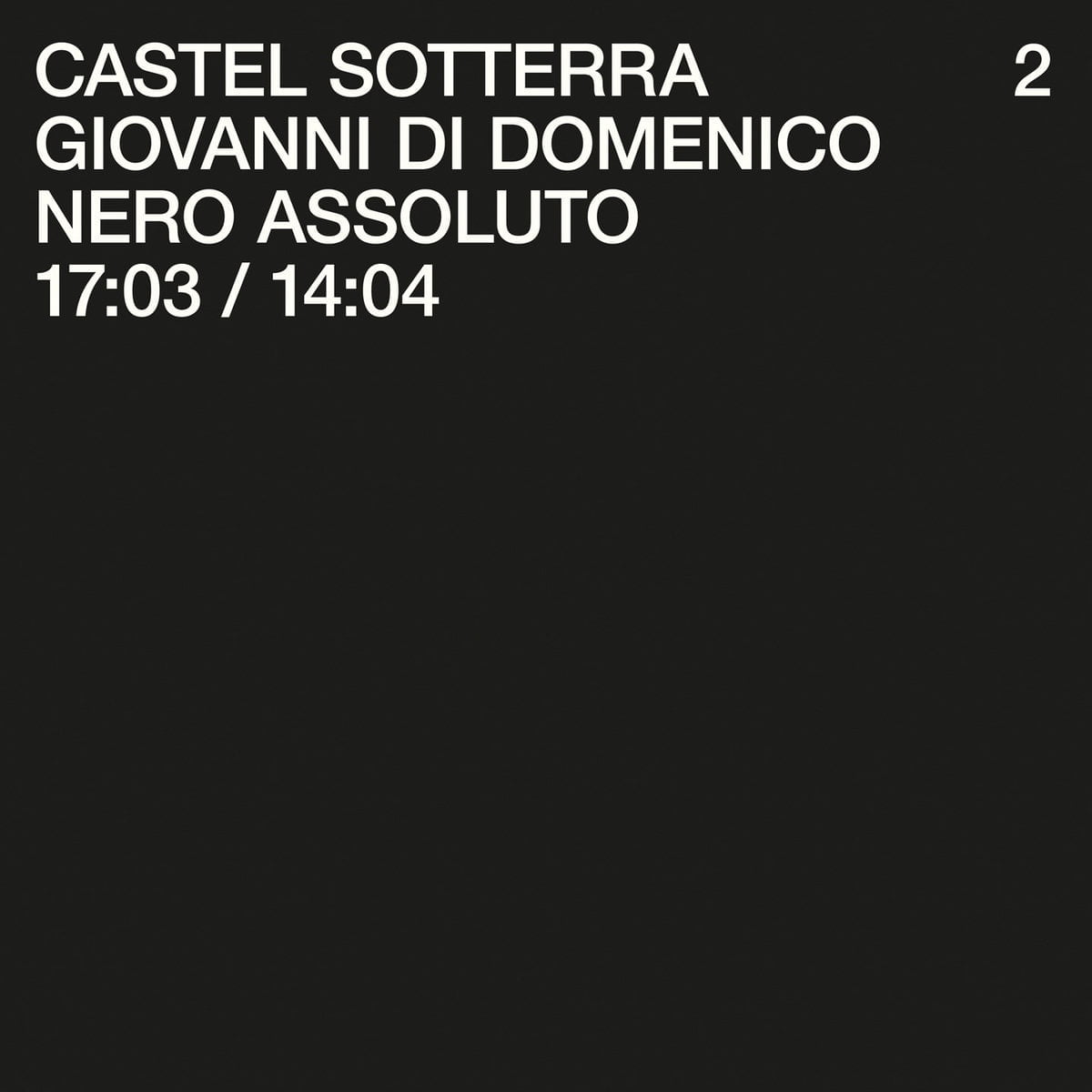 Giovanni Di Domenico / NERO ASSOLUTO
