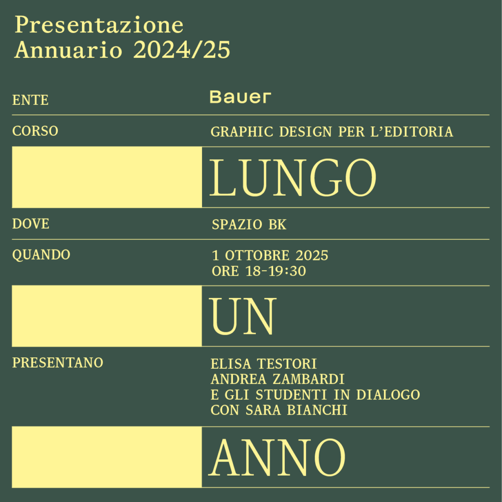 Lungo un anno. Annuario Bauer – Graphic degisn per l’editoria