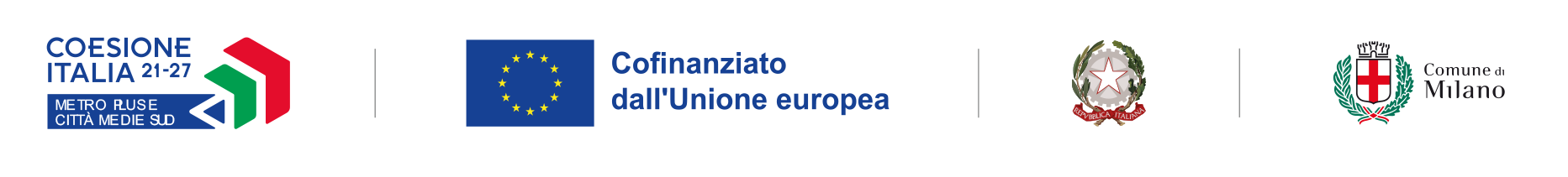 Coesione Italia 21-27, cofinanziato dall'Unione Europea, Repubblica Italiana, Comune di Milano.